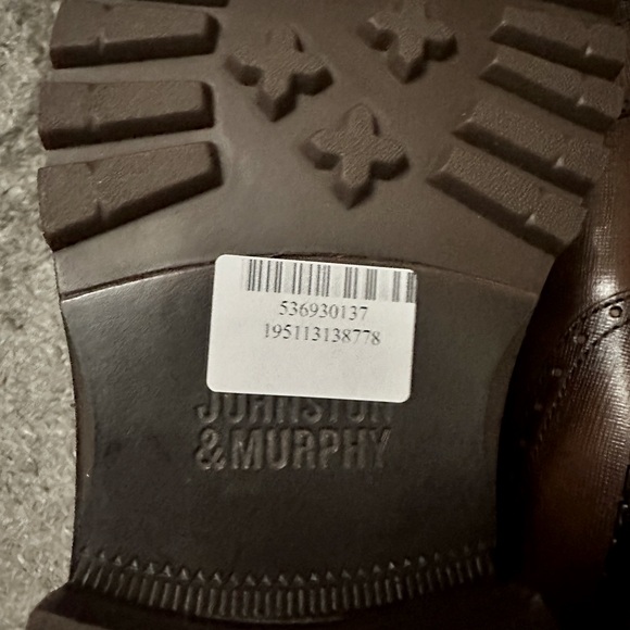 JOHNSTON & MURPHY Mens Brown Garrison Toe Block Heel Leather Boots Shoes 11.5 M - Picture 6 of 7